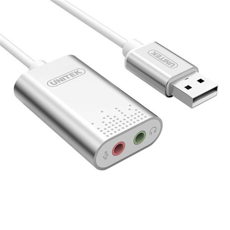 UNITEK USB-A To Stereo Audio Converter in Aluminium Housing