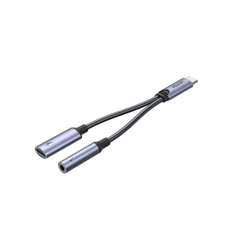 UNITEK 2-in-1 USB-C to 3.5mm Audio Jack & USB-C Charging Connector